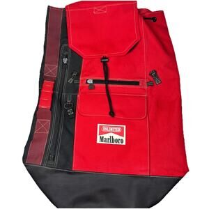 Vtg Marlboro Cigarettes Duffle Bag Lightweight Gym Travel Overnight Red Retro